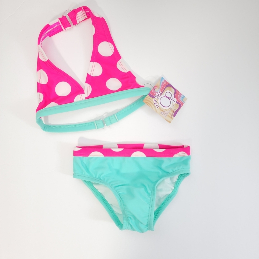 Ocean Pacific Polka Dot Baby Girls Swimsuit 2 Piece Size (3M,6M,18M)
